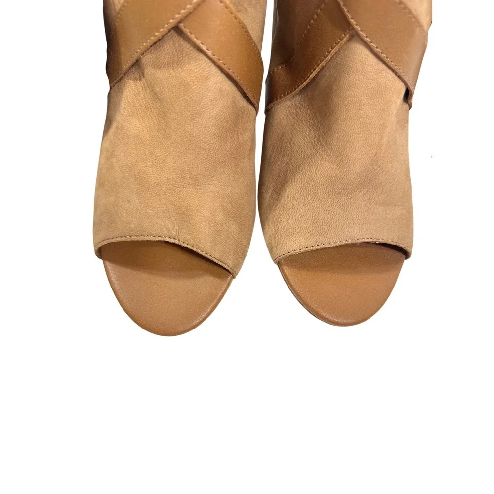 Sam Edelman Vermont Tan Leather Fringe Tassel Block Heel Sandals Womens 9.5